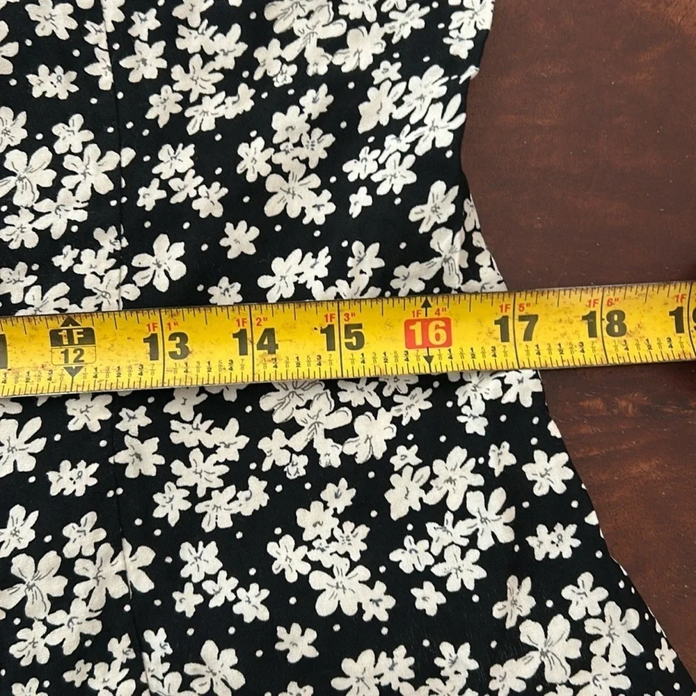 Vintage Style New York Floral Black and White Romper